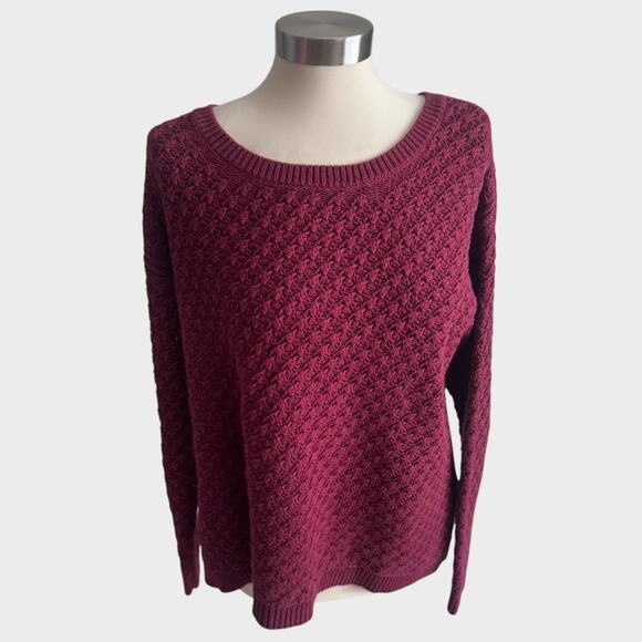 Old Navy Medium Dark Red Raspberry Sweater Cotton Acrylic - Picture 1 of 9